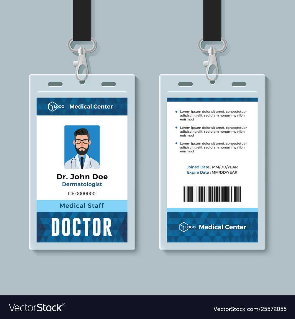 Doctor Id Card Medical Identity Badge Design In Hospital Id Card Template
