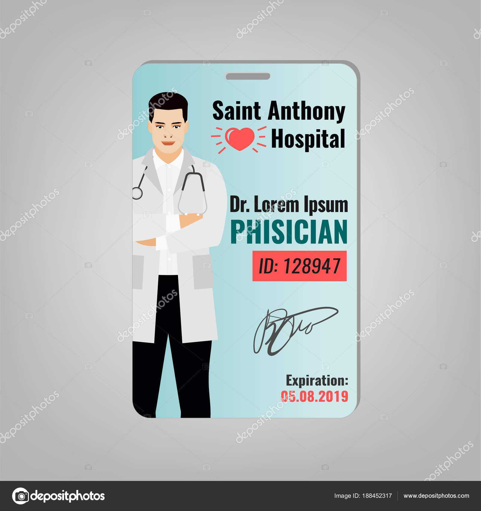Doctor Id Card — Stock Vector © Annyart #188452317 Throughout Doctor Id Card Template