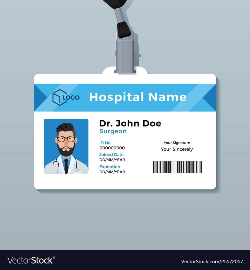 Doctor Id Card Template Medical Identity Badge Pertaining To Doctor Id Card Template