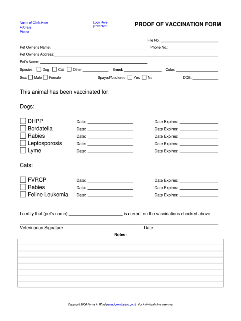 Dog Shot Record Template Fill Online Printable Fillable For Rabies