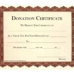 Donation Certificate Template | Certificate Templates Inside Donation Certificate Template