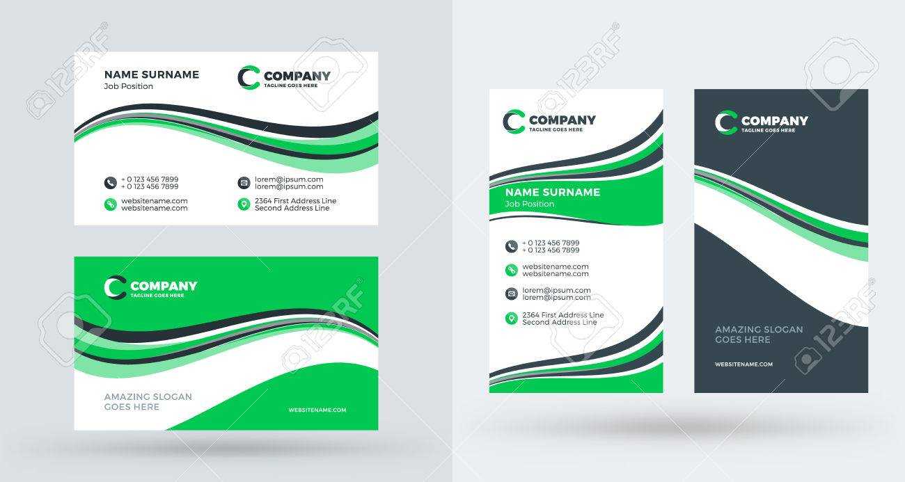 Double Sided Creative Business Card Template. Portrait And Landscape.. Inside Landscaping Business Card Template
