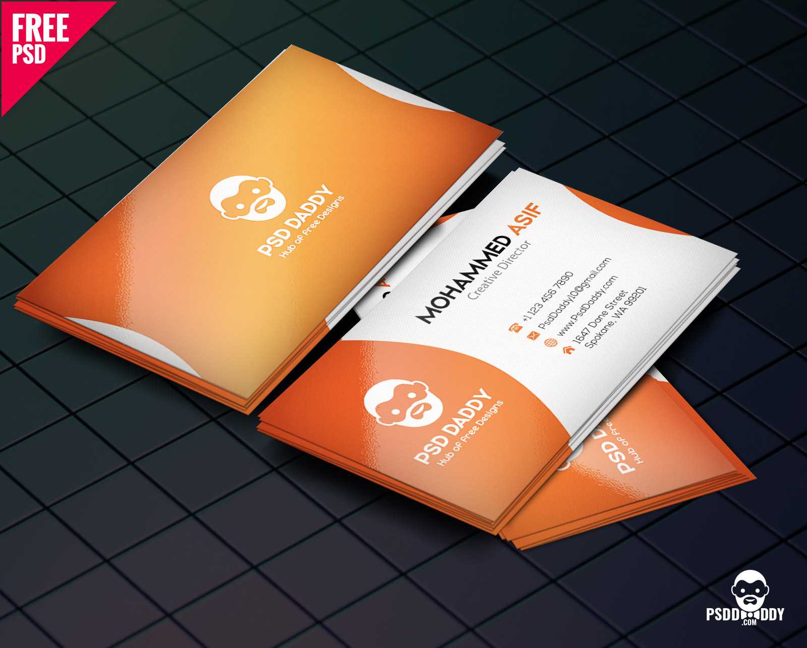 Download] Business Card Design Psd Free | Psddaddy With Regard To Download Visiting Card Templates