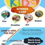 Download Free Kids Summer Camp Flyer Design Templates regarding Summer Camp Brochure Template Free Download