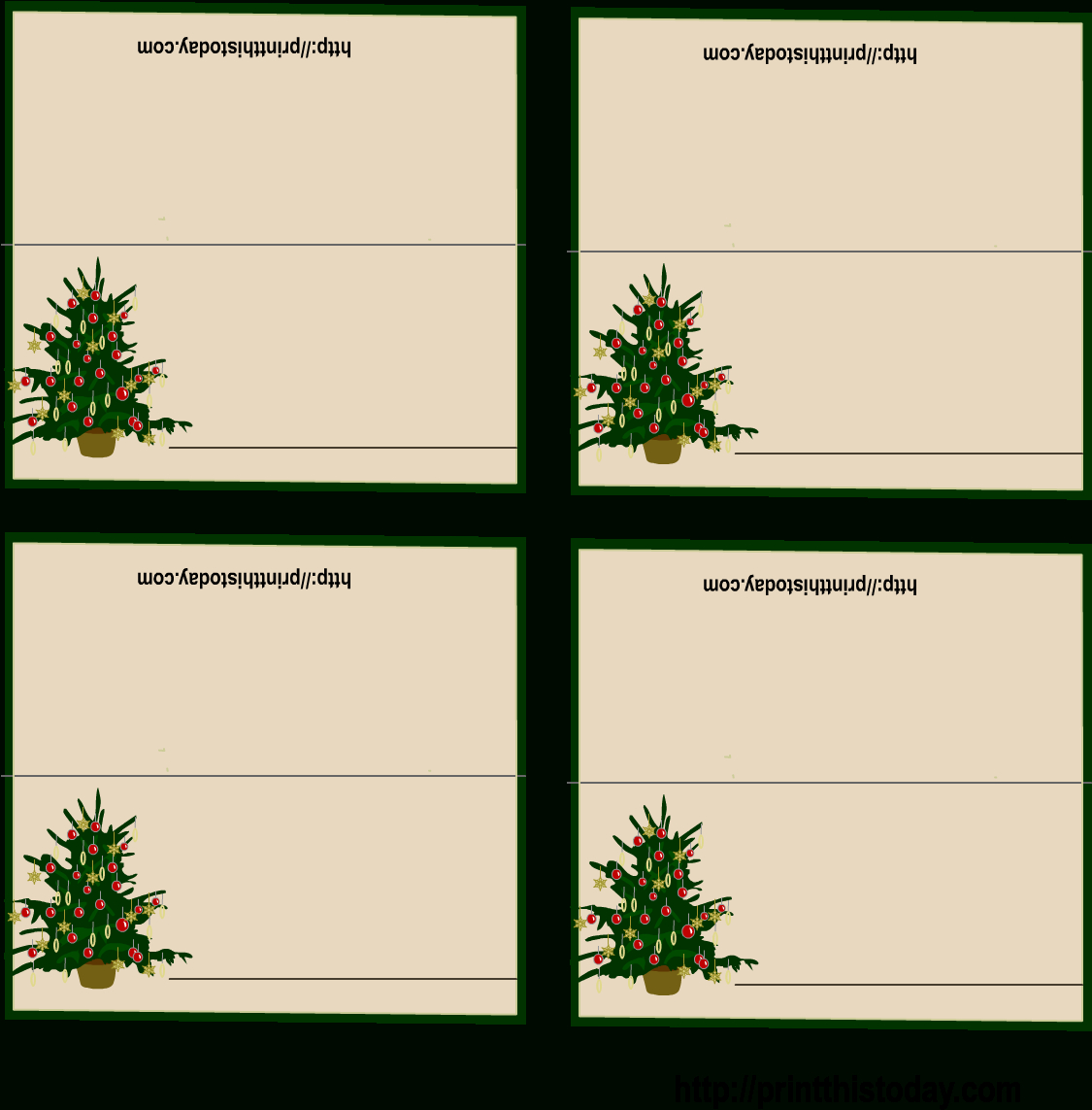 Download Free Printable Christmas Place Cards Regarding Pertaining To Free Place Card Templates Download