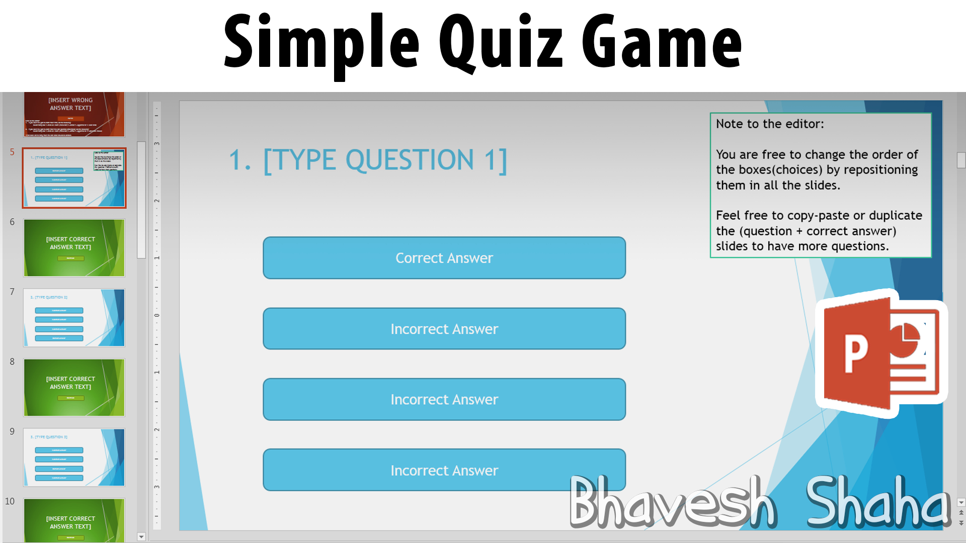Download Powerpoint Template – Interactive Quiz Game For Regarding Quiz Show Template Powerpoint