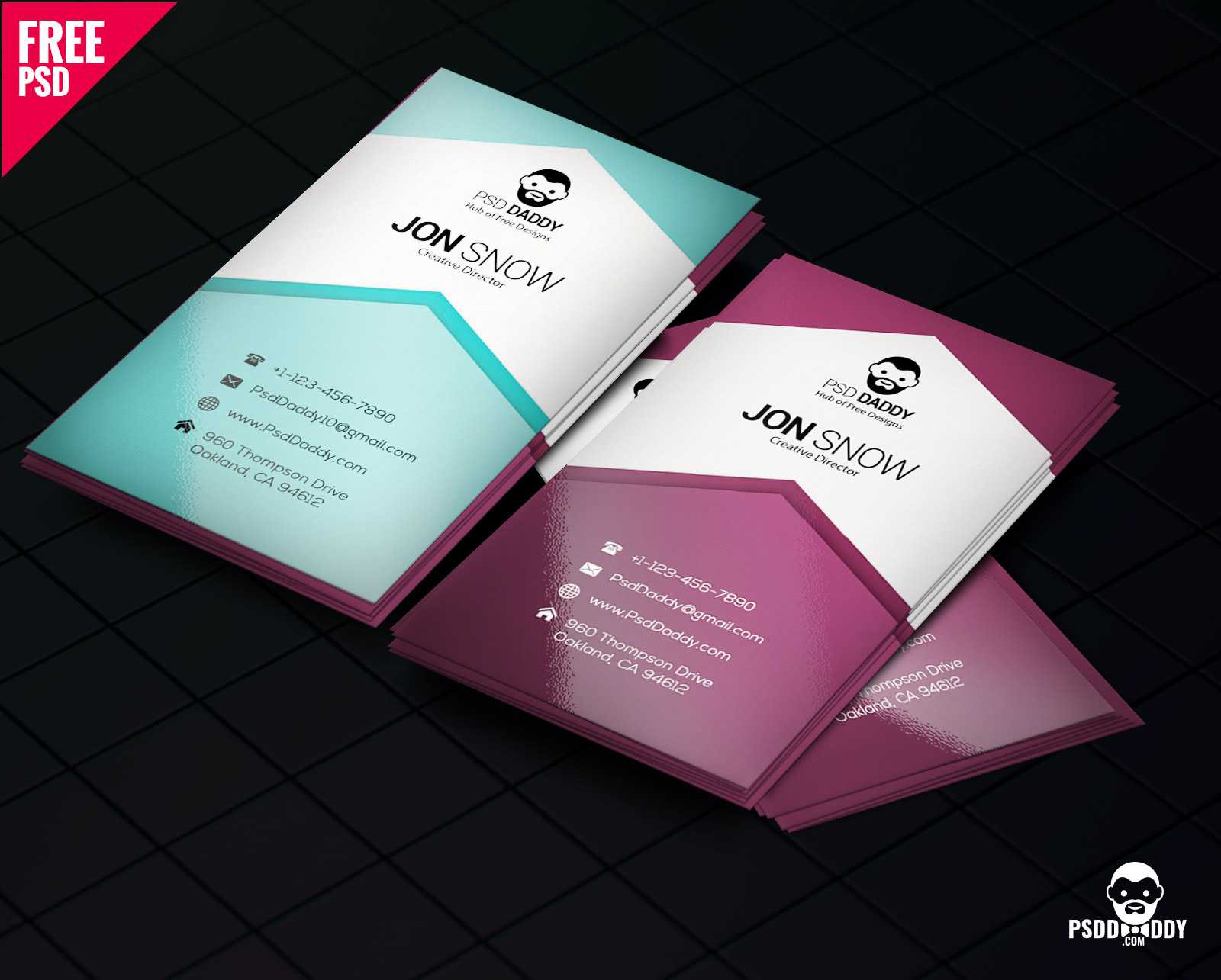 Download]Creative Business Card Psd Free | Psddaddy Inside Business Card Template Size Photoshop