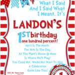 Dr Seuss Birthday Invitations Wording | Drevio Within Dr Seuss Birthday Card Template