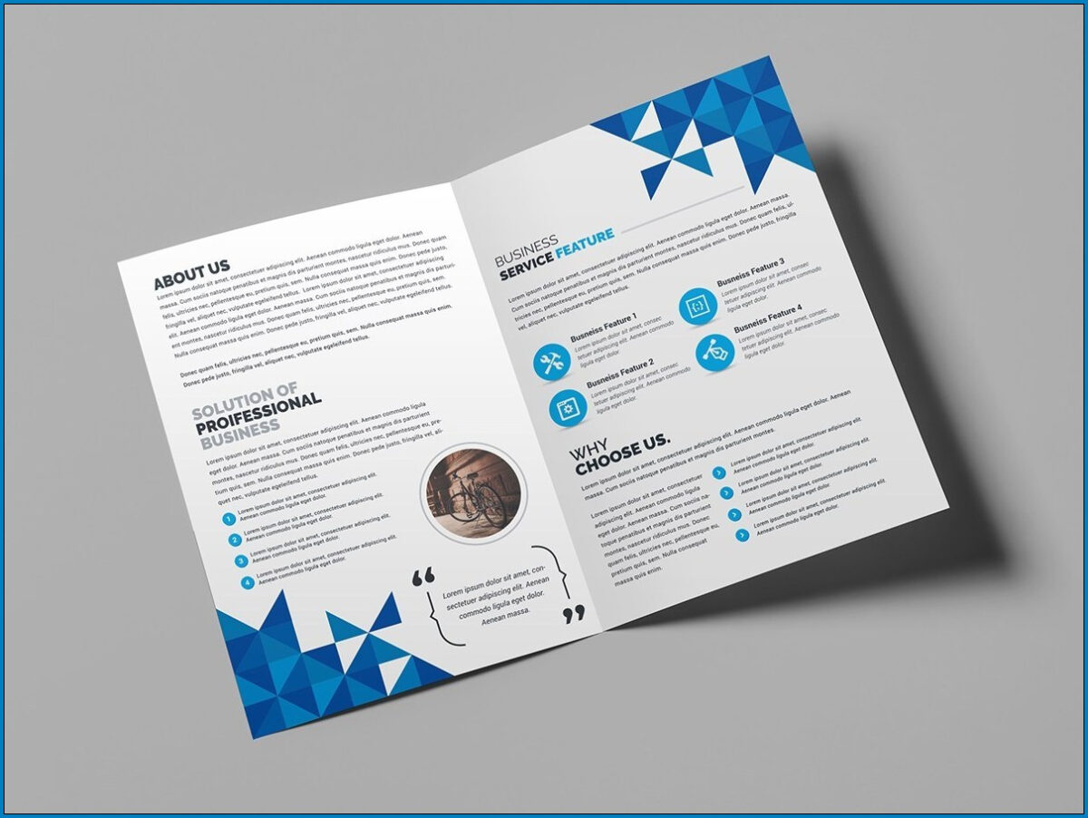 √ Free Printable Bi Fold Brochure Template Templateral With 2 Fold