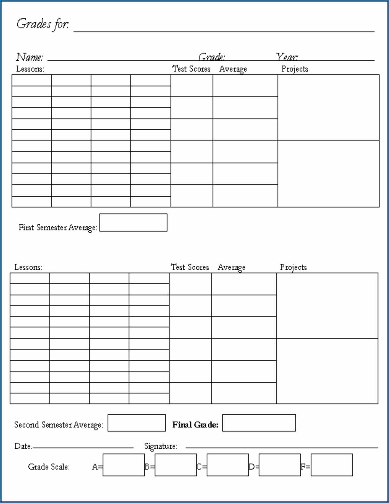 √ Free Printable Homeschool Report Card Template | Templateral Inside Homeschool Middle School Report Card Template
