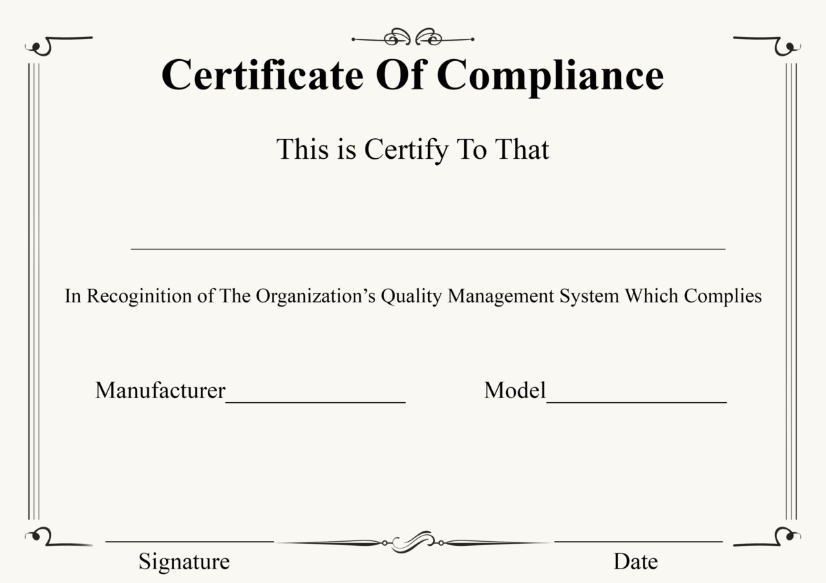 ️ Free Certificate Of Compliance Templates ️ Pertaining To Certificate ...