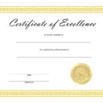 ❤️ Free Sample Certificate Of Excellence Templates❤️ inside Certificate Of Excellence Template Free Download