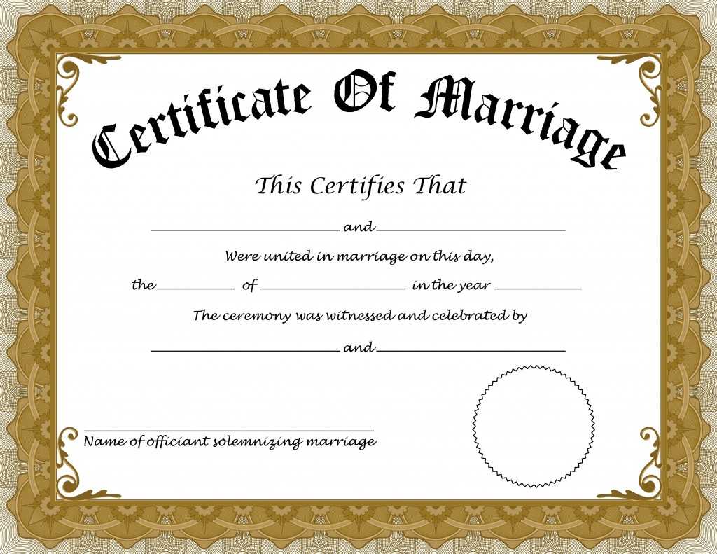 ❤️free Printable Certificate Of Marriage Templates❤️ With Regard To Certificate Of Marriage Template