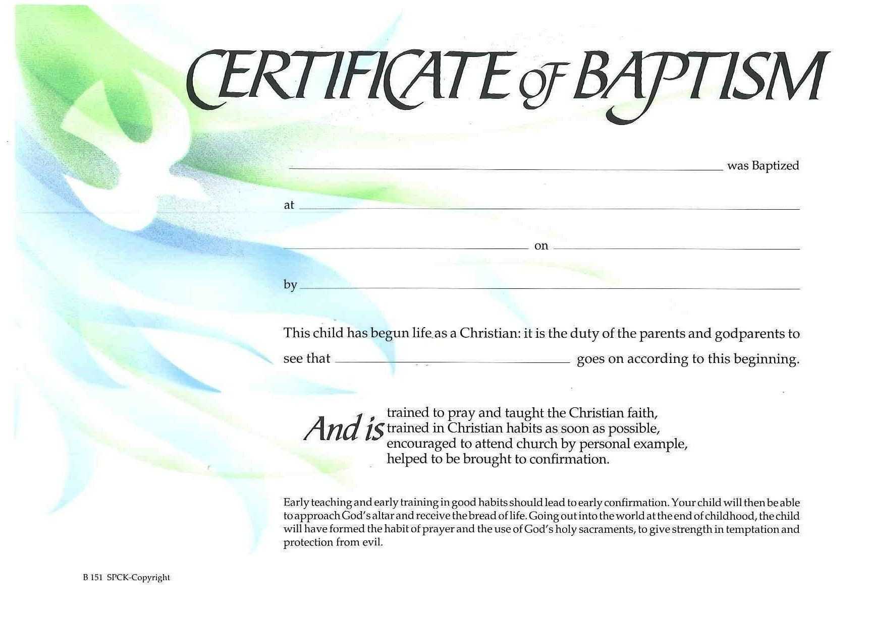 ❤️free Sample Certificate Of Baptism Form Template❤️ Throughout Baptism Certificate Template Download