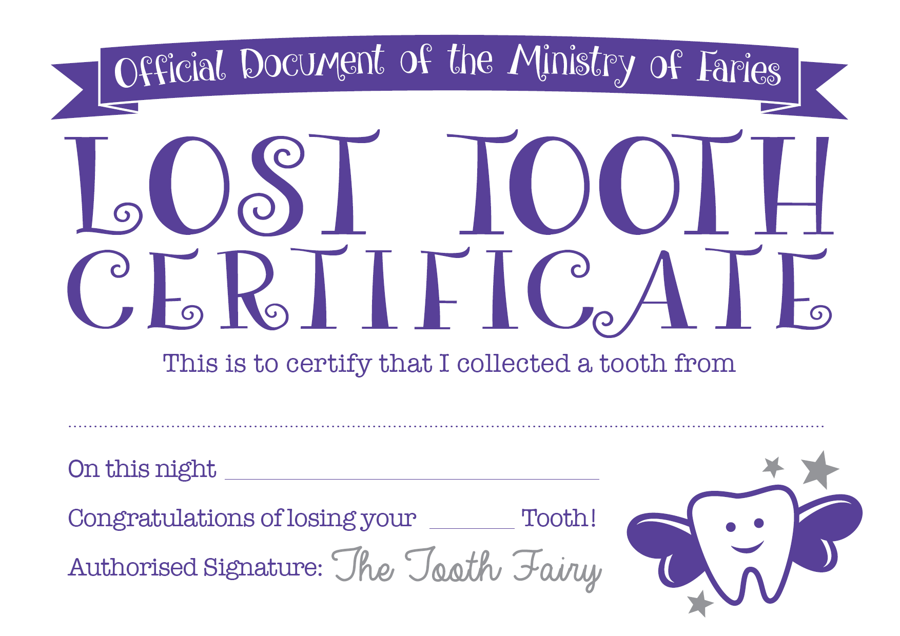 Easy Tooth Fairy Ideas & Tips For Parents / Free Printables For Tooth Fairy Certificate Template Free