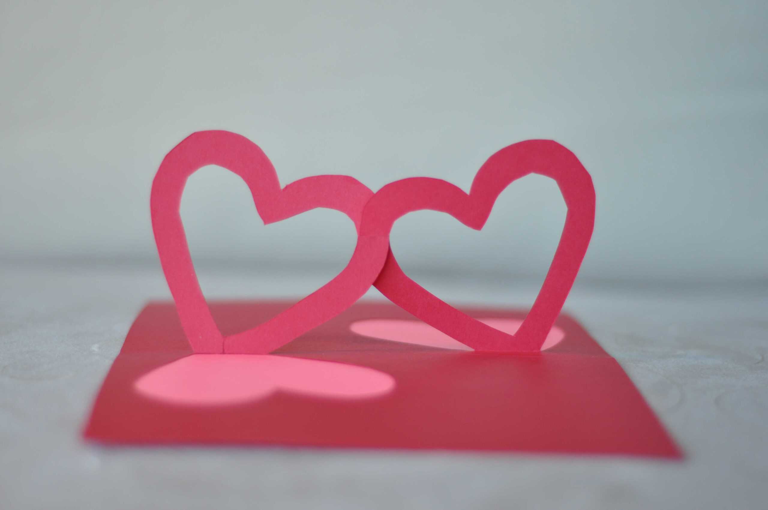 Easy Valentine's Day Pop Up Card: Linked Hearts Tutorial Pertaining To Pop Out Heart Card Template