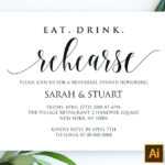 Eat Drink Rehearse Rehearsal Dinner Invitation Template Within Frequent Diner Card Template
