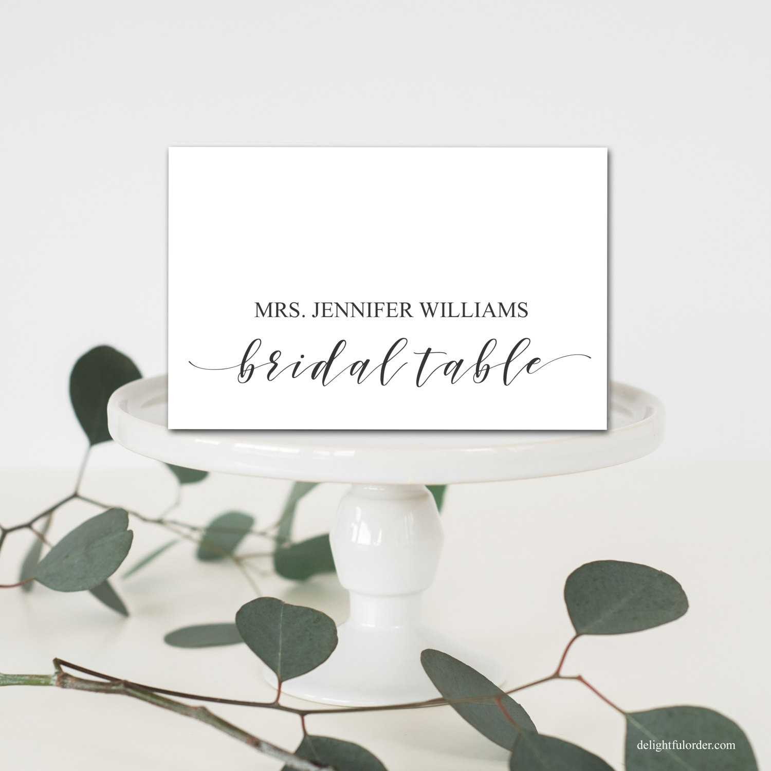 Editable Bridal Table Place Cards, Tent Fold Table Setting Name Cards,  Wedding Table Place Setting, Template, Diy Wedding, Pdf, Printable For Place Card Setting Template