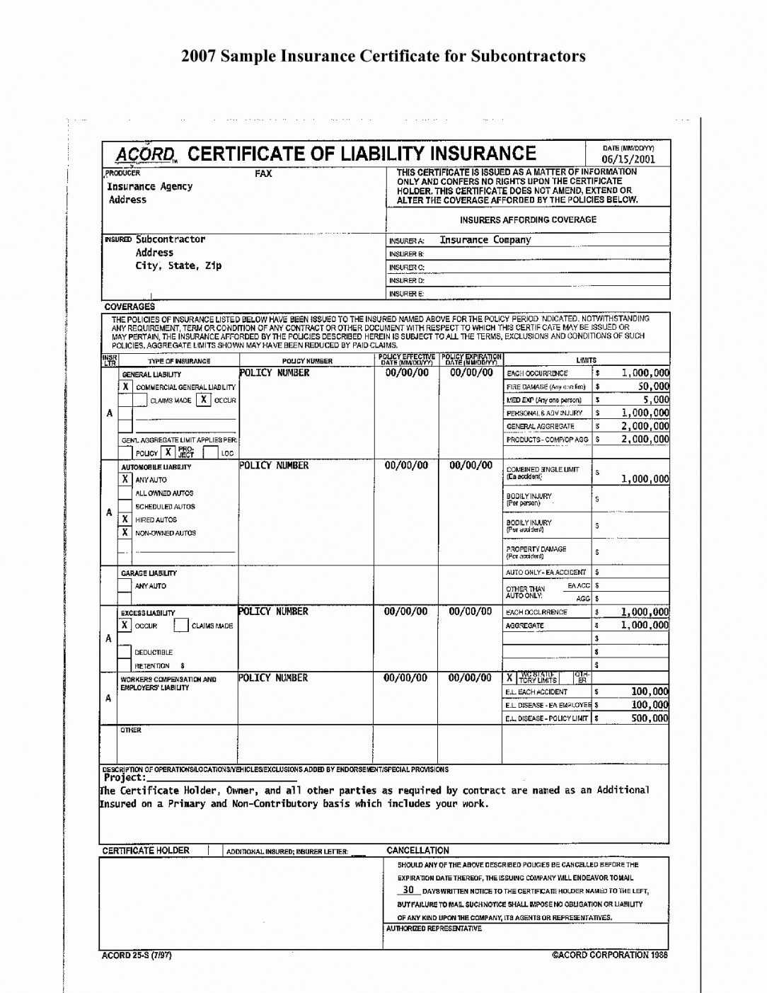 Editable Form Ificate Of Liability Insurance What Is Throughout Certificate Of Liability Insurance Template