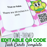Editable Owl Qr Code Task Cards Template Freebie – Classroom With Regard To Task Cards Template