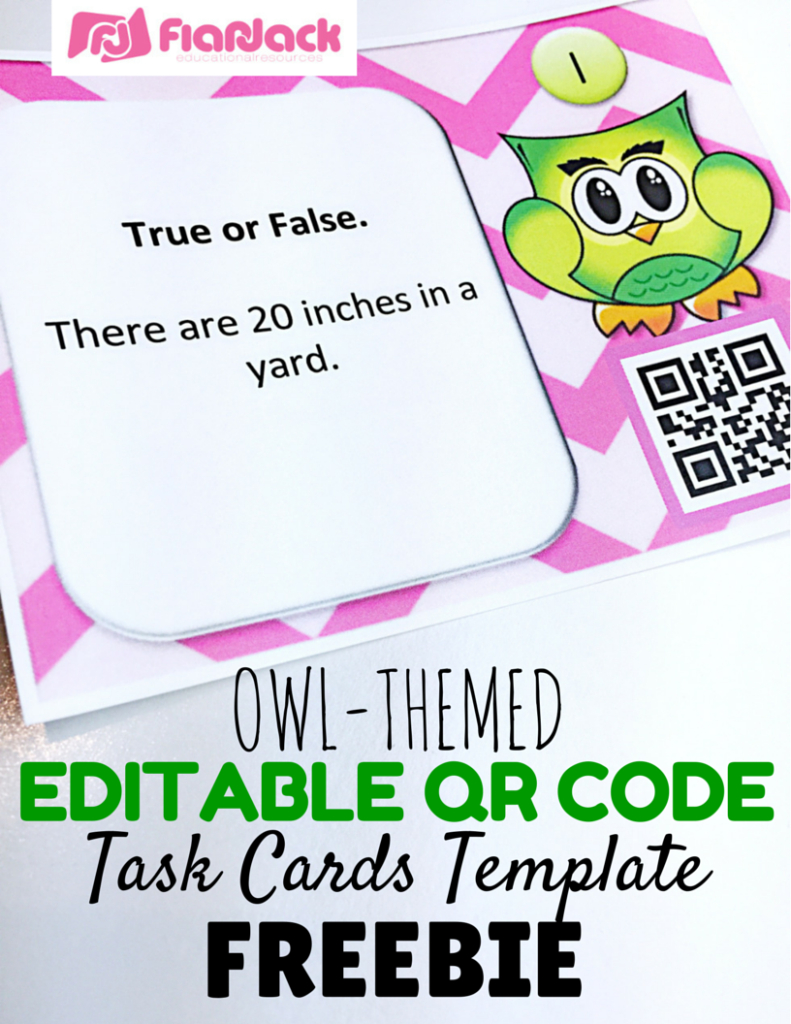Editable Owl Qr Code Task Cards Template Freebie – Classroom With Regard To Task Cards Template