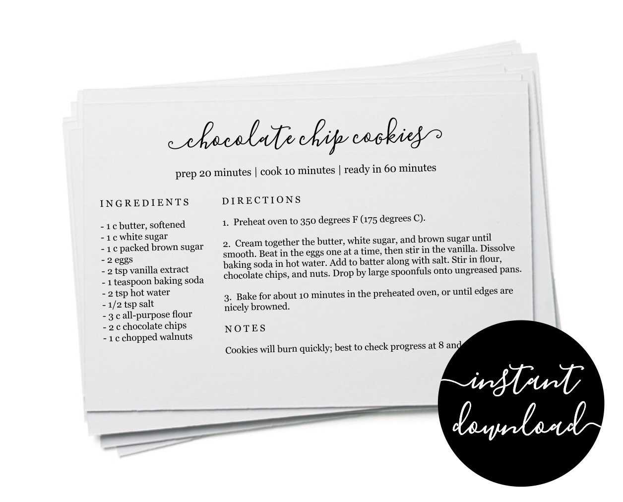 Editable Recipe Card Template – Printable Index Card Size Pertaining To 3X5 Note Card Template For Word