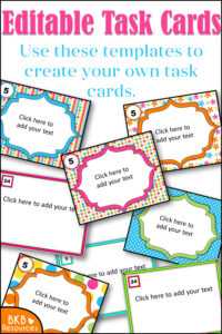 Editable Task Card Templates - Bkb Resources with Task Card Template
