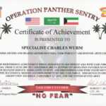 Education / Awards With Certificate Of Achievement Army Template
