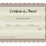Effective Certificate Of Award Template With Brown Color Inside Winner Certificate Template