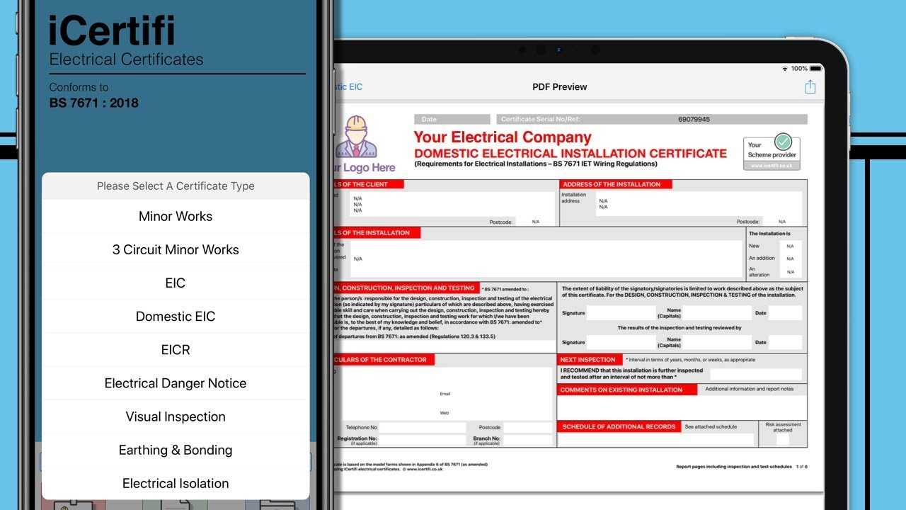 Electrical Certificate Apps And Software – Works Offline In Fire Extinguisher Certificate Template