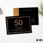 Elegant Black And Gold 50Th Birthday Invitation Template In Indesign Birthday Card Template