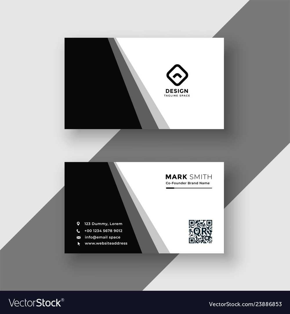 Elegant Black And White Business Card Template With Adobe Illustrator Card Template