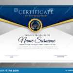 Elegant Blue And Gold Diploma Certificate Template Stock Within Elegant Certificate Templates Free