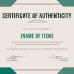 Elegant Certificate Of Authenticity Template for Certificate Of Authenticity Template
