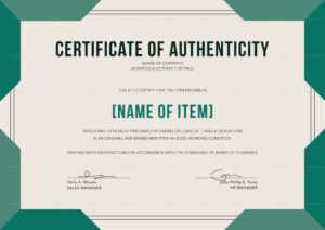 Elegant Certificate Of Authenticity Template for Certificate Of Authenticity Template