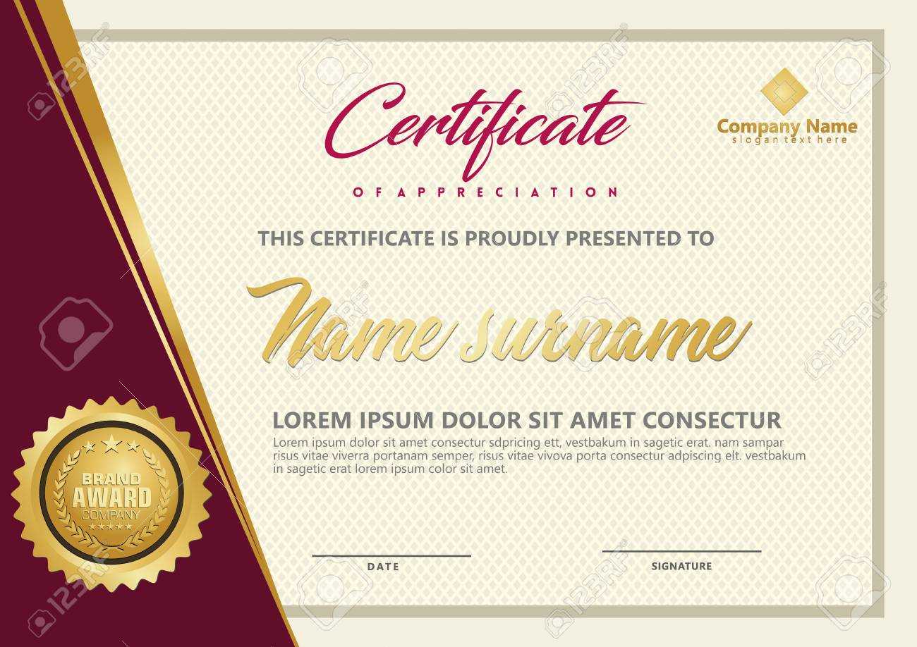 Elegant Certificate Template Vector With Luxury And Modern Pattern.. Inside Elegant Certificate Templates Free