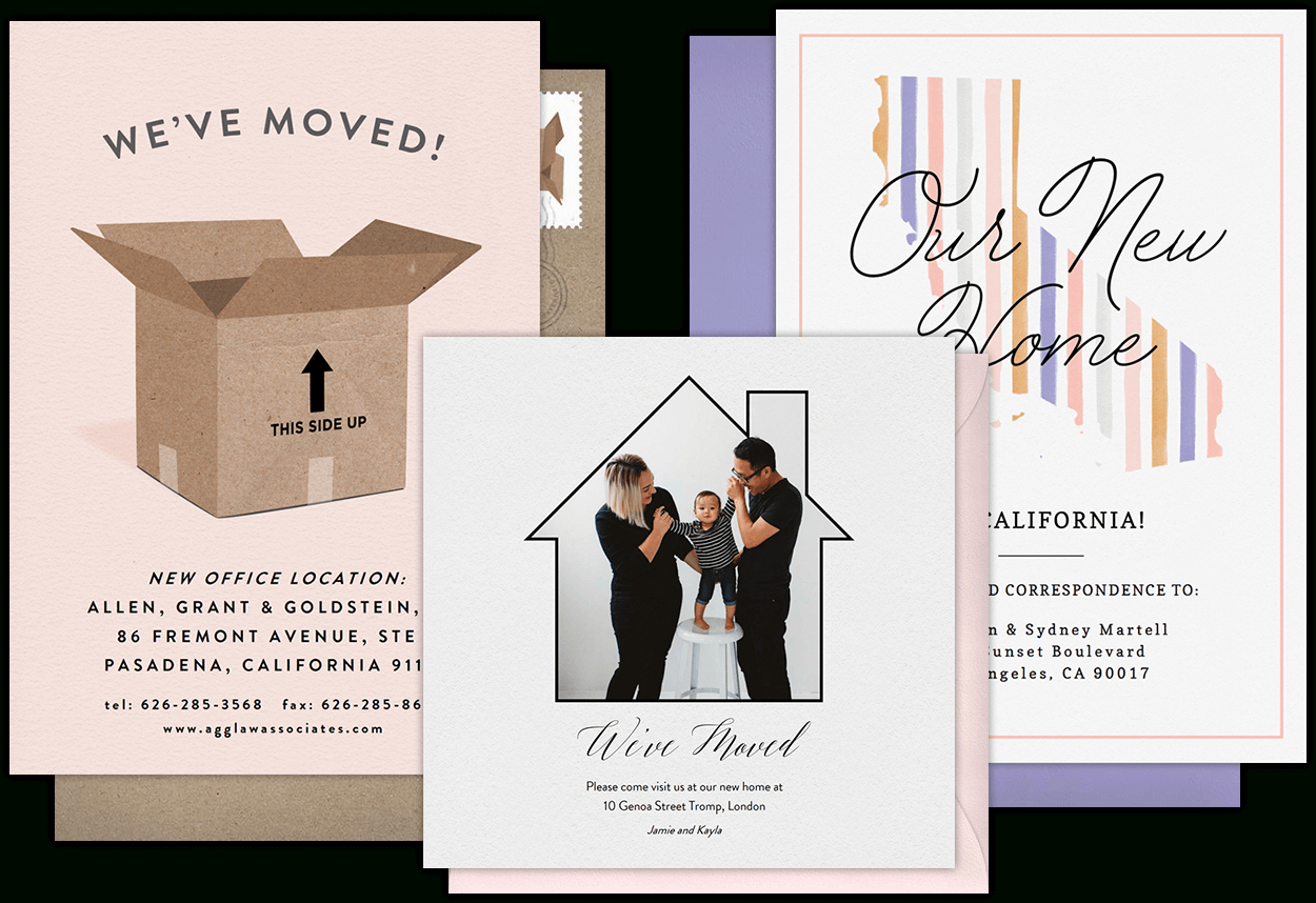 Email Online Moving Announcements That Wow! | Greenvelope Regarding Moving Home Cards Template