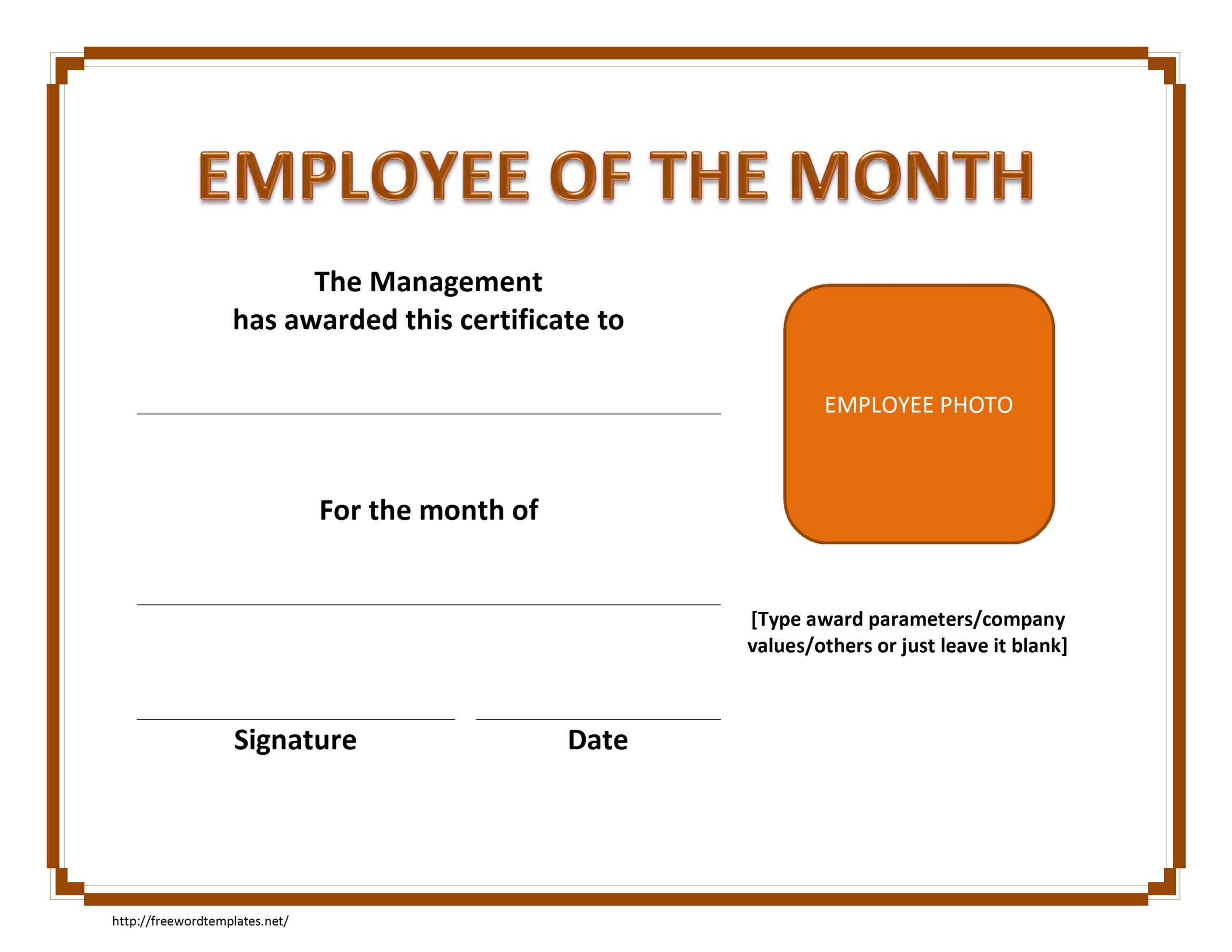 Employee Of The Month Template | E Commercewordpress With Funny Certificates For Employees Templates