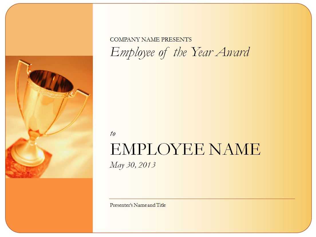 Employee Of The Year Certificate Throughout Employee Of The Year Certificate Template Free
