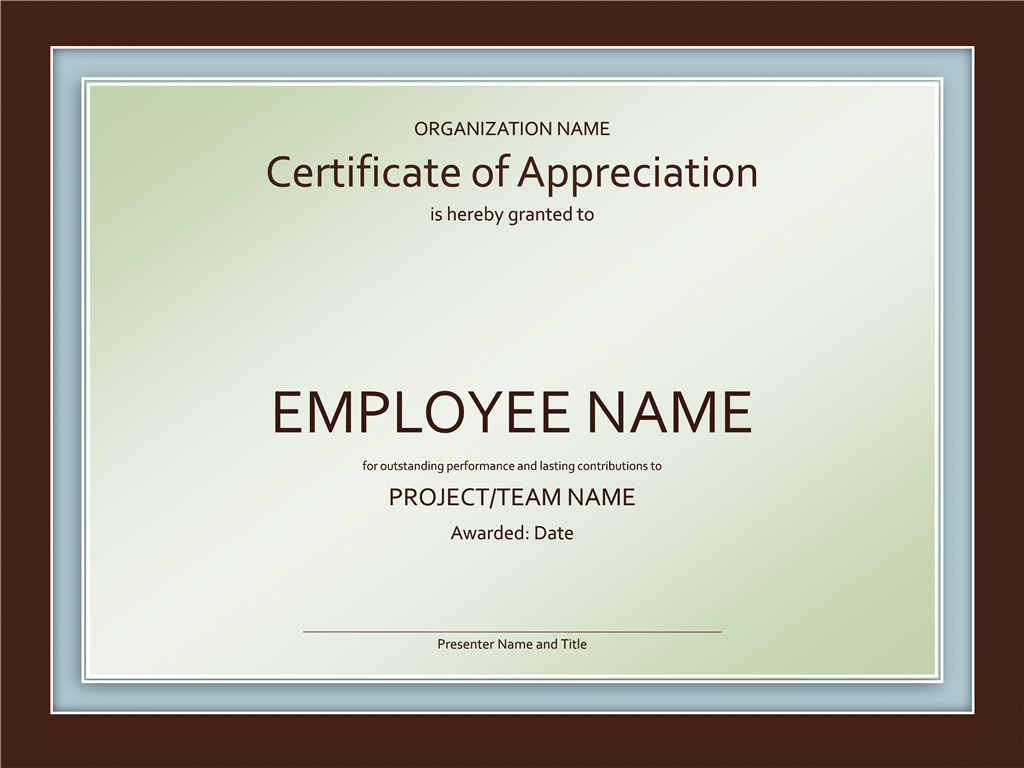 Excellent Employee Certificate Of Appreciation Template Regarding Good Job Certificate Template