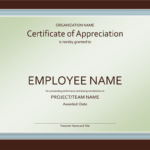 Excellent Employee Certificate Of Appreciation Template Throughout Employee Recognition Certificates Templates Free