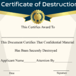 🥰5+ Free Certificate Of Destruction Sample Templates🥰 Pertaining To Free Certificate Of Destruction Template