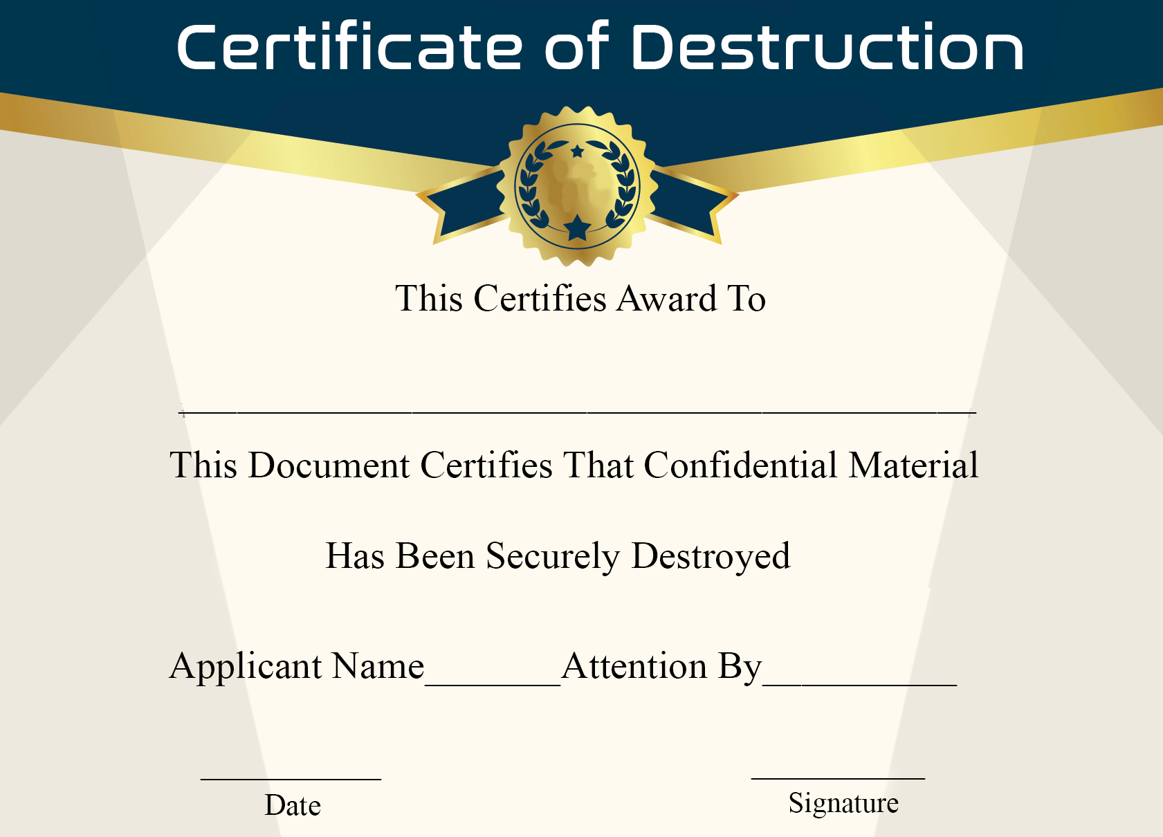 ?5+ Free Certificate Of Destruction Sample Templates? Pertaining To Free Certificate Of Destruction Template