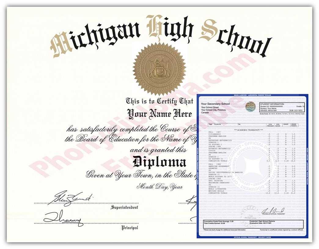 Fake Diplomas And Transcripts From Michigan – Phonydiploma Inside Ged Certificate Template