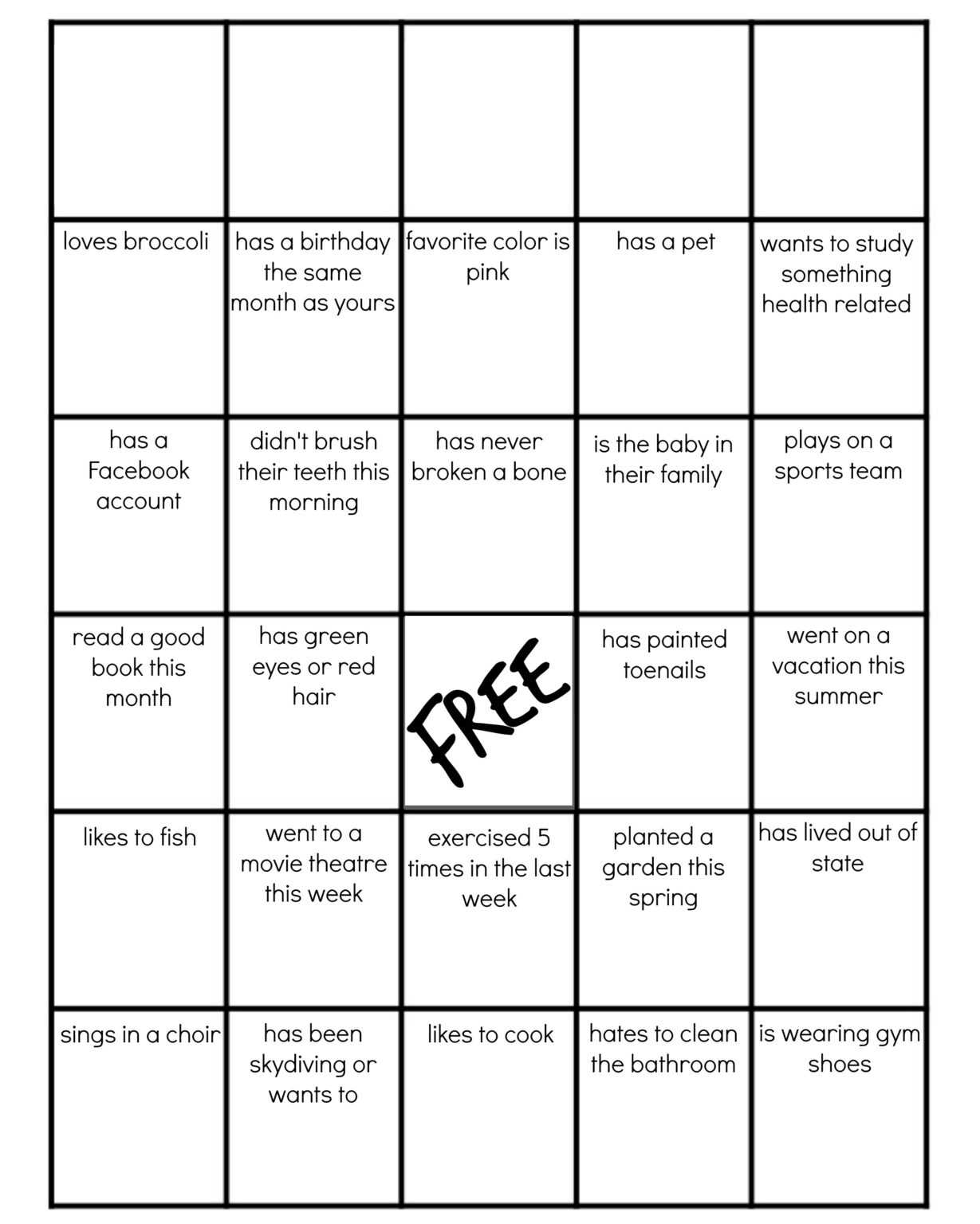 get to know you bingo