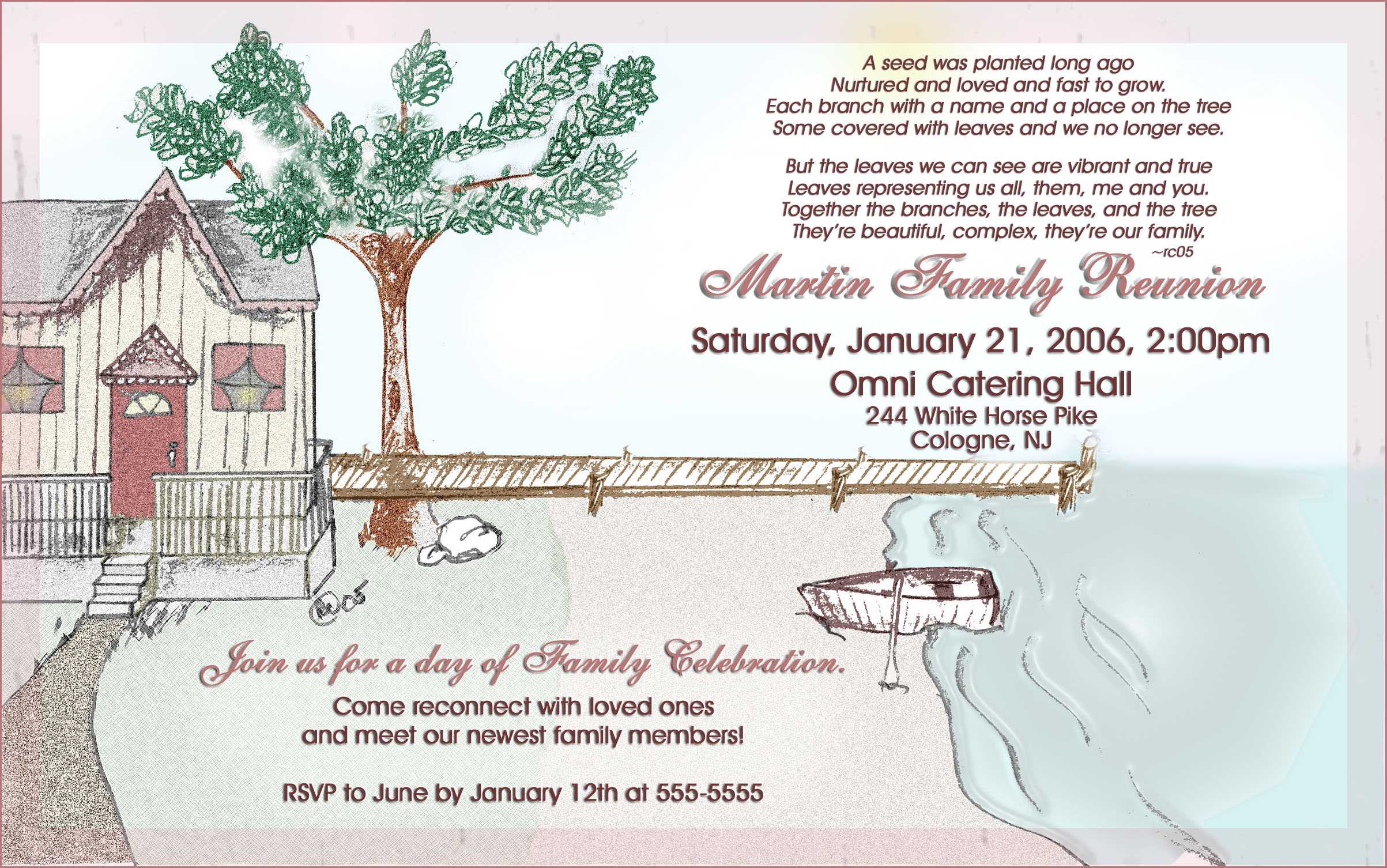 Family Reunion Invitation Samples | Marseillevitrollesrugby Intended For Reunion Invitation Card Templates