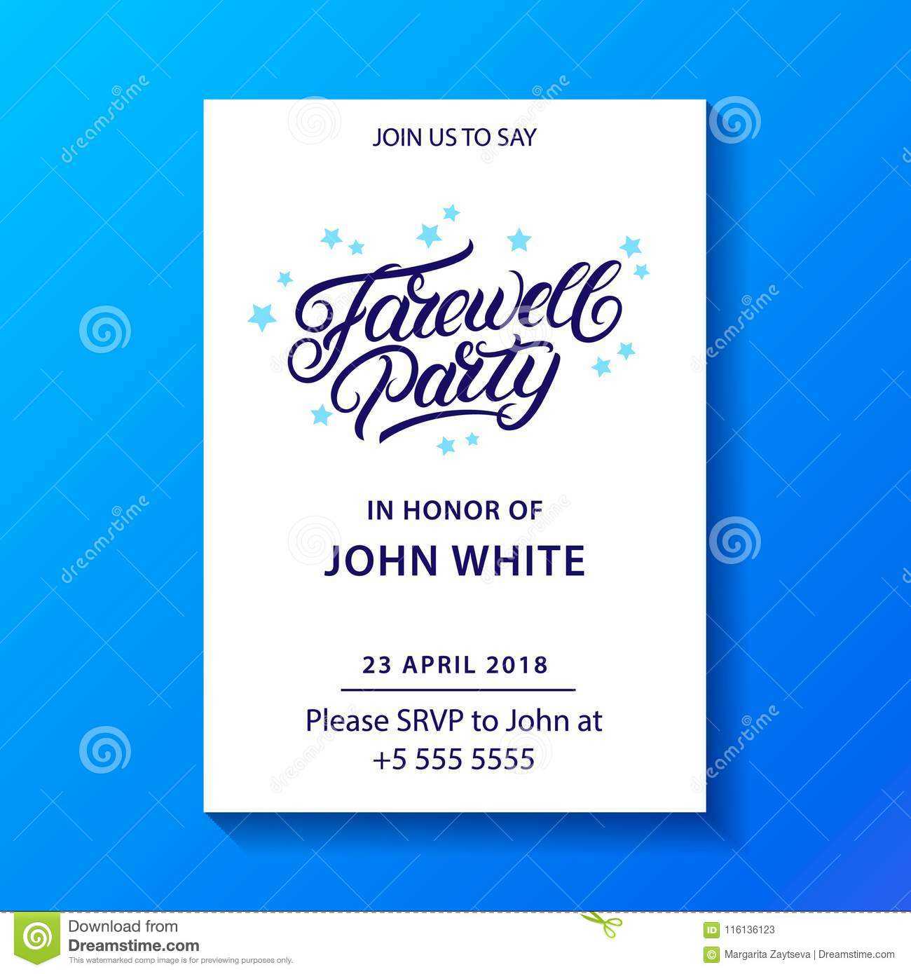 Farewell Party Hand Written Lettering. Stock Vector Pertaining To Farewell Invitation Card Template