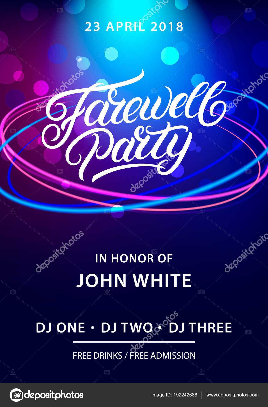 Farewell Party Hand Written Lettering. — Stock Vector Throughout Farewell Invitation Card Template