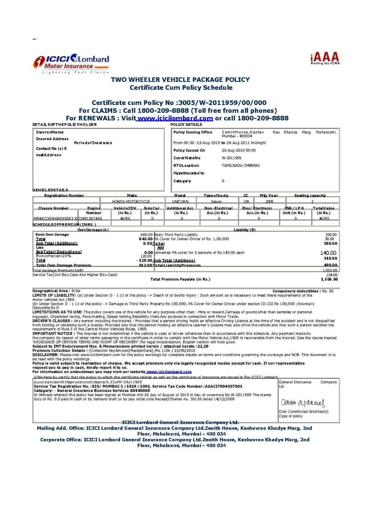File:vehicle Insurance Certificate In India.pdf – Wikimedia In Fake Auto Insurance Card Template Download