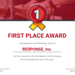 First Place Award Certificate Template For Academic Award Certificate Template